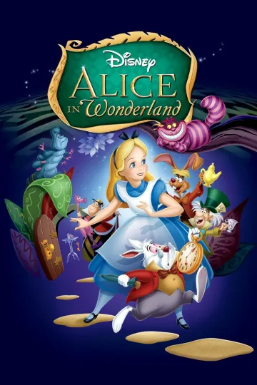 1951 Disney Alice in Wonderland Movie Poster Print Mad Hatter Tea Party Vertical Poster