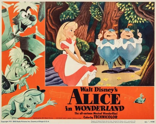 Discover 1951 Disney Alice In Wonderland Movie Poster Print Mad Hatter Tea Party 🍿