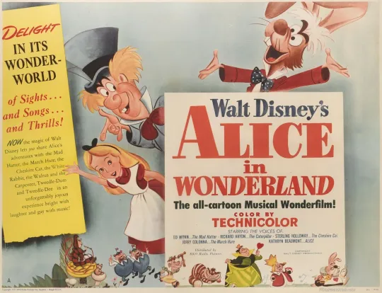 Discover 1951 Disney Alice In Wonderland Movie Poster Print Mad Hatter Tea Party 🍿