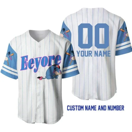 Discover Personalized Eeyore Donkey Winnie The Pooh Baseball Jersey Shirt