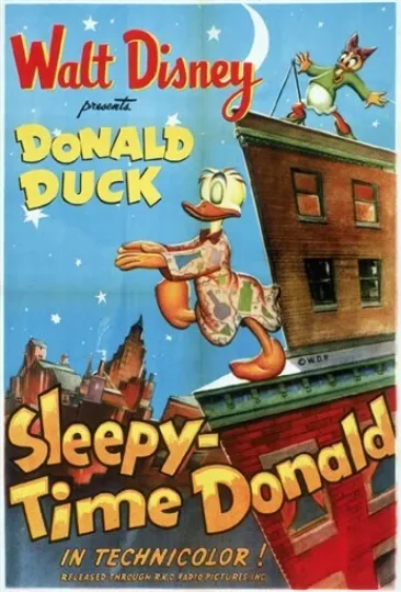 Discover Sleepy Time Donald Disney Cartoon Poster Vertical Premium Matte