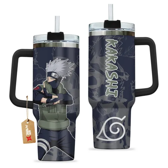 Discover Anime Copy Ninja Silver Hair Fan Gift 40oz Tumbler With Handle