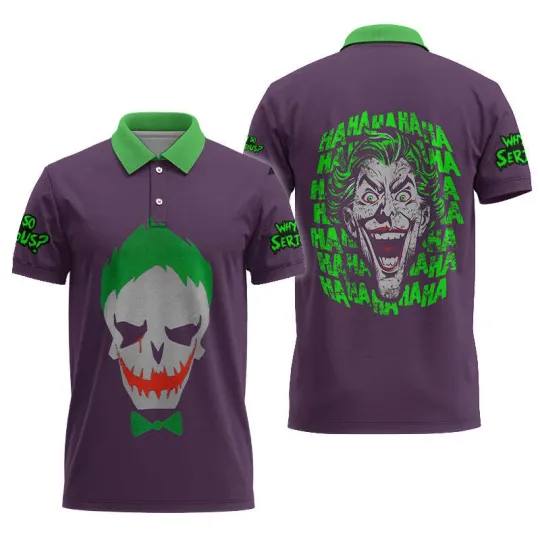 Discover Horror Joker Clown Hahaha Why So Serious Happy Father's Day Polo Shirt