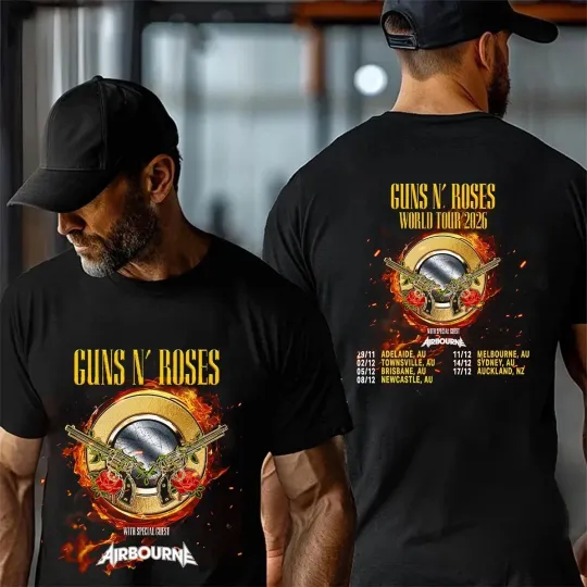 Discover Guns N' Roses World Tour Australia 2026 T-Shirt