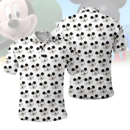 Discover Mickey Face Pattern Keep Smiling Believe In Magic Cartoon Mouse Polo Shirt