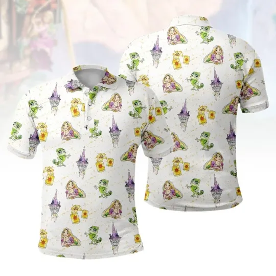 Discover Tangled Princess Rapunzel And Pascal Fantasy Sun Lantern Gift For Fan Polo Shirt