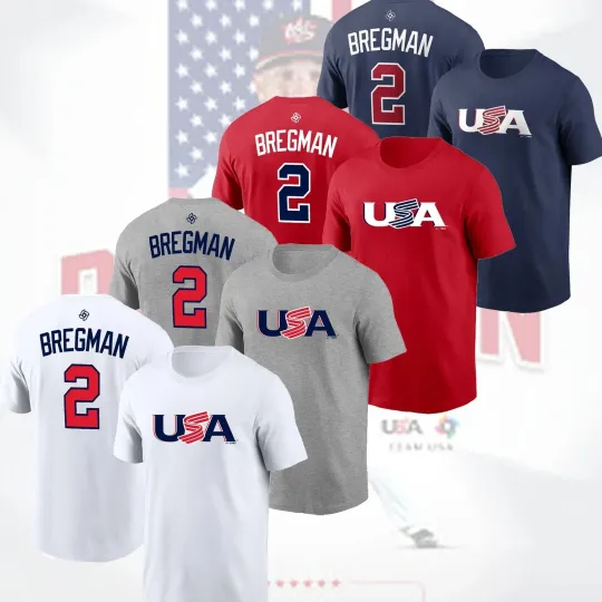 Discover Alex Bregman #2 USA Baseball 2026 World Baseball Classic T Shirt