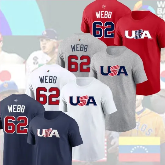 Discover Logan Webb #62 USA Baseball 2026 World Baseball Classic T Shirt
