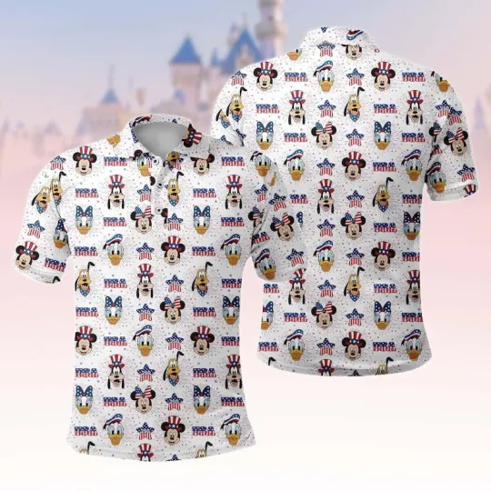 Discover Micey Mouse And Friends Patriotic 4th Of July 250 Years Of Freedom Polo Shirt