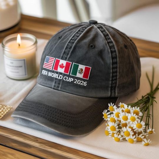 Embroidered World Cup 2026 Hat, Game Day Hat for Soccer Fans, US Soccer Fan Gear, Gift for Soccer Lovers, USA World Cup Hat