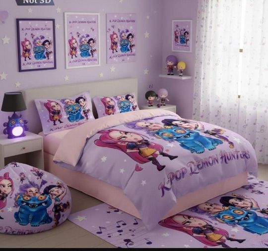 Discover K-Pop Demon Hunter Bedding Set  Anime Cover for Kids & Adults