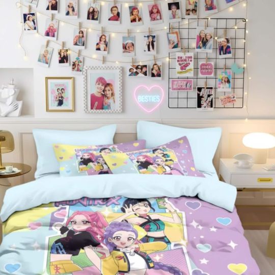 Discover Demon Hunters Kpop Bed Set  Custom Anime Bedding for Teen & Adult Rooms
