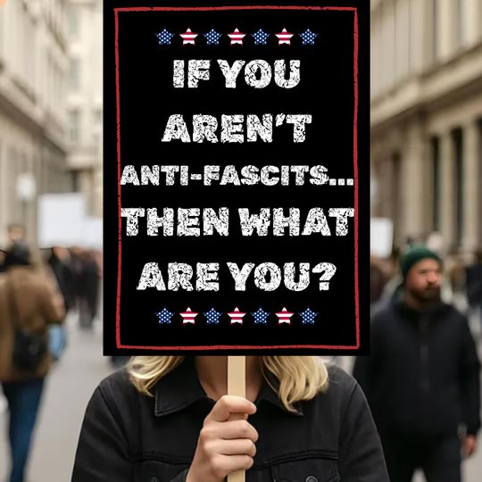 No Kings In America Protest Sign, Anti-Trump Resistance, Democracy Not Oligarchy Political Activist