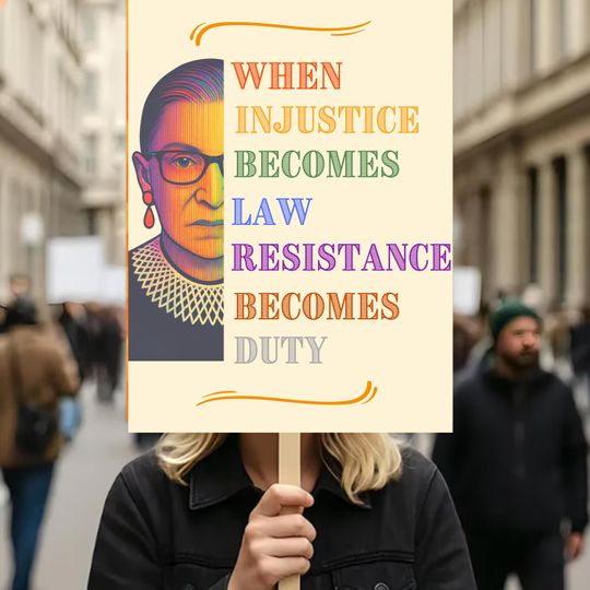 Discover When Injustice Becomes Law Protest Sign, Resistance Becomes Duty Protest Poster, Anti-Trump Sign, Political Activist Poster, Rally Sign