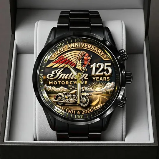 Discover Motorcycle 125th Anniversary Black Stainless Steel Watch