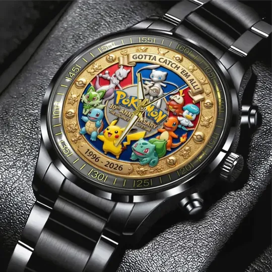 Discover Poke mon 30th Anniversary 2026 Black Stainless Steel Watch