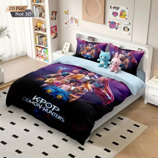 Discover Custom KPop Demon Hunter Bedding Set Gift For Kids Adults