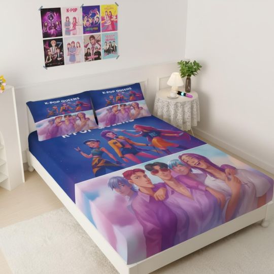 Discover K-Pop Demon Hunters Anime Set Bedding Gift For Fans