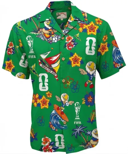 Discover 2026 World Cup USA Mascot Hawaiian Button-Down Shirt