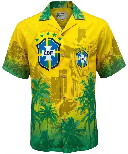 Discover 2027 World Cup Brazil Soccer Team Button-Down Shirt