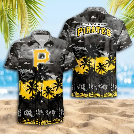 Discover Pittsburgh Baseball Team Piratess Hawaiian Button Down Shirt Unisex Adults S-5XL