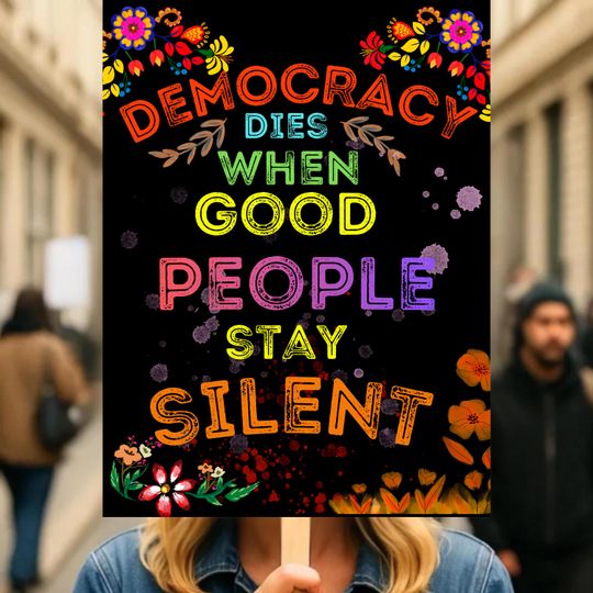 Discover Protect Democracy Protest Poster, No Kings Rally Day Protests Sign, Anti-Trump, Political Activist Poster, Rally Sign, Resist Fascism Poster