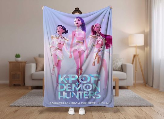 Discover Kpop Demon Hunters Blanket,Huntrix Fantasy Anime Throw,Huntrix Theme Kids Blanket For Girls,Demon Hunters Graphic Throw Blanket,Gift for Kid