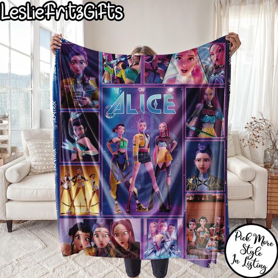 Discover Personalized Kpop Demon Hunter Huntrix Blanket, Custom Name K-Pop Demon Hunter, Christmas Kids Fleece Blanket , Personalized Kpop Demon Hunter Huntrix