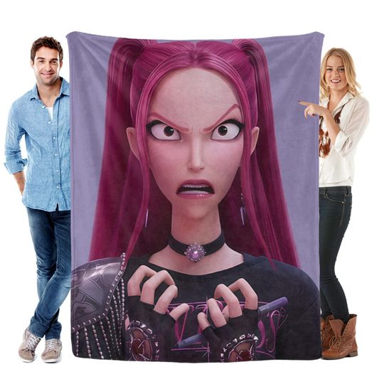 Discover K-Pop Demon Hunters Mira Flannel Blanket, Pink Hair Huntrix Character Throw Blanket for Fans.