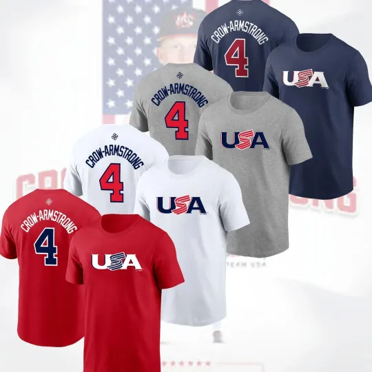 Discover Pete Crow-Armstrong #4 Team USA 2026 World Baseball Classic T Shirt