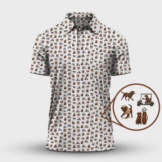 Discover Funny Labrador Golf Polo Shirt, Golf Dog Pattern, Mens Polo Shirt For Golf Lovers