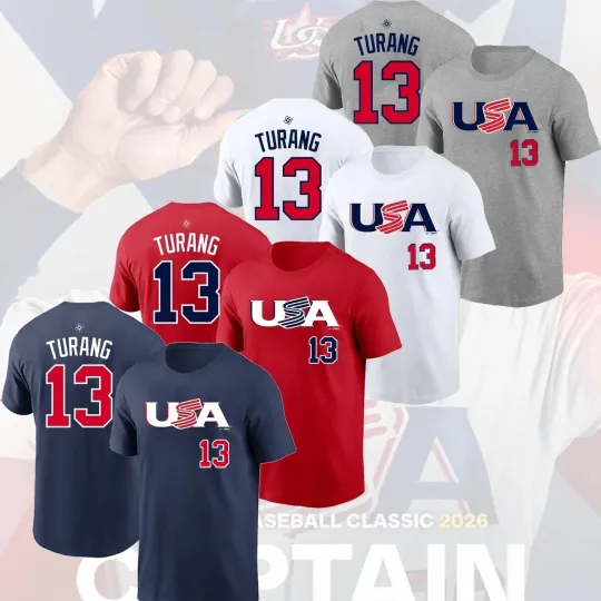 Discover Brice #13 Turang USA Team 2026 Baseball Name & Number Gift For Fans