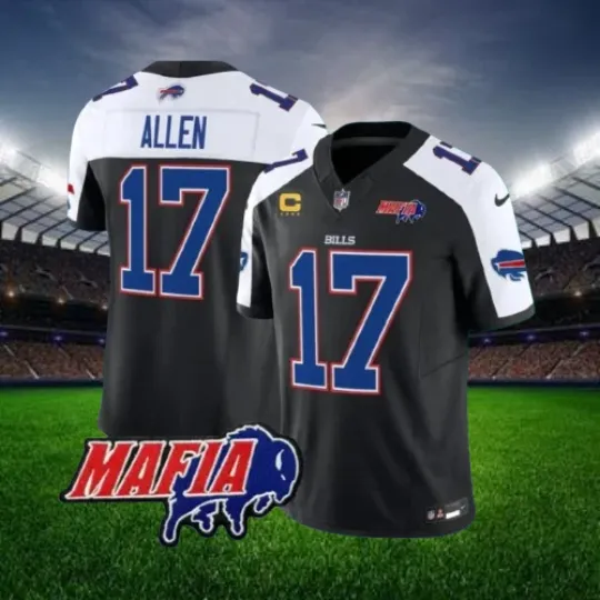 Josh Allen #17 Bills Black 2025 Mafia Limited Edition jersey