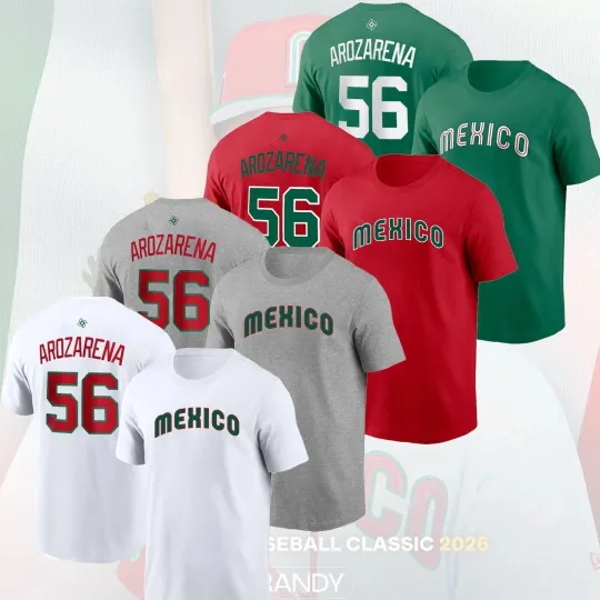 Discover Randy #56 Arozarena Mexico Baseball 2026 Name & Number Players For Fans