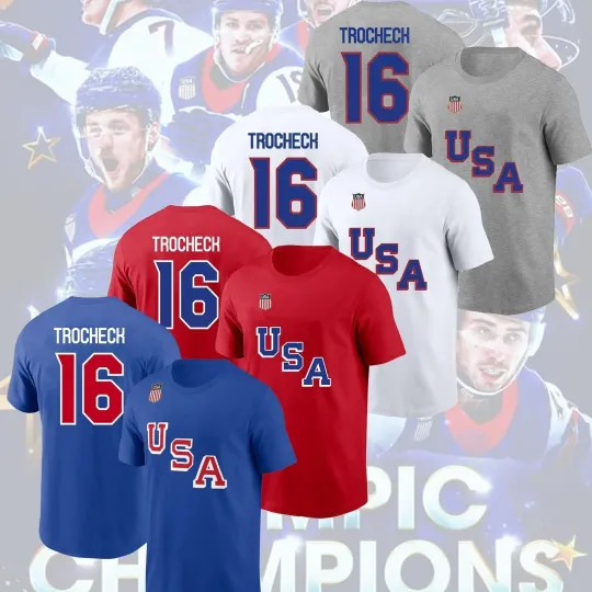 Discover Trocheck #16 US Hockey Team 2026 Player Name & Number Gift for Fans