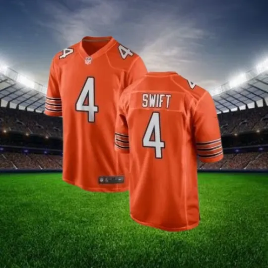 Discover D'Andre Swift #4 Bears Orange Alternate Jersey