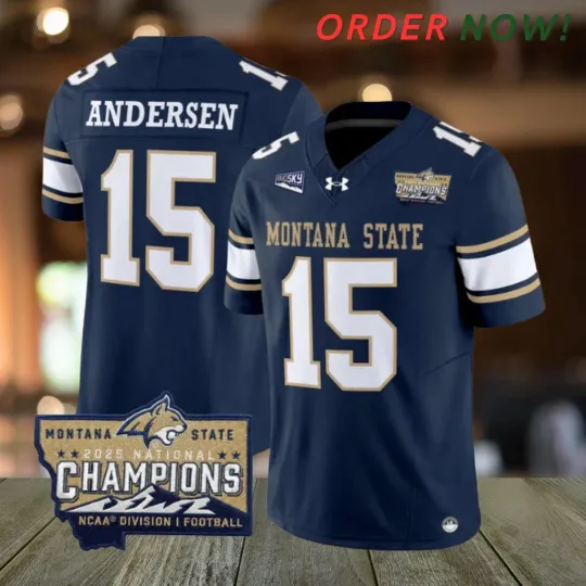 Discover Troy Andersen #15 Bobcats Navy 2025 National Champions Jersey