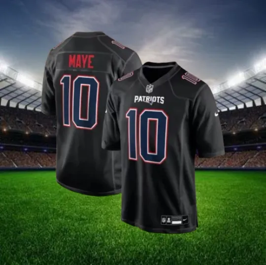 Discover Drake Maye #10 Patriots Carbon Black 2025 Jersey