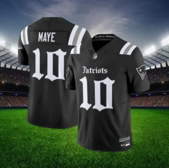 Discover Drake Maye #10 Patriots "Gothic Revolution Edition" Jersey