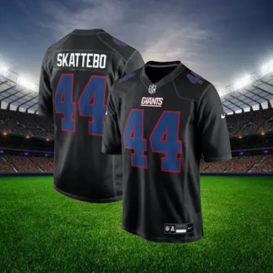 Discover Cam Skattebo #44 Giants Carbon Black Fashion 2025 Jersey