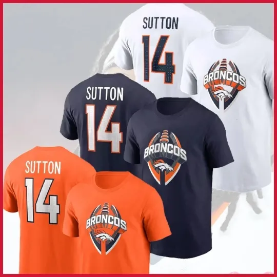 Discover Courtland #14 Sutton Name & Number Icon Players Gift For Denver Fan