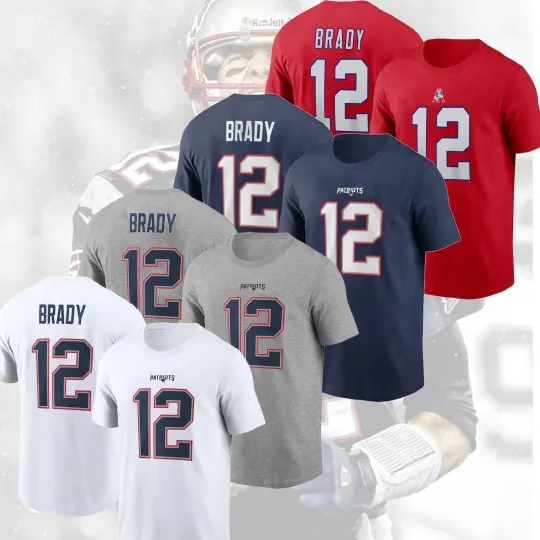 Discover Tom #12 Brady New England Player Name & Number Gift for Fans