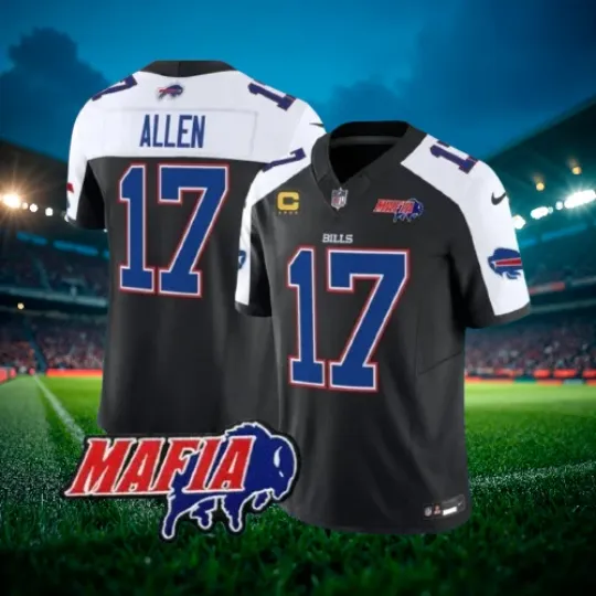Josh Allen #17 Bills Black 2025 Mafia Limited Edition jersey