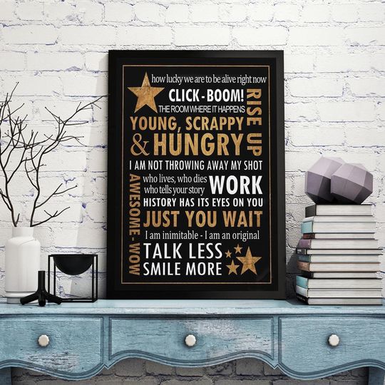 Discover Hamilton Musical Quote Subway Word Art Poster, Hamilton Inspirational Education Poster