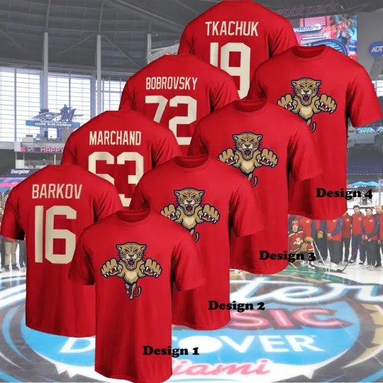Discover Tkachuk 19, Bobrovsky 72, Barkov 16, Marchand 63 Name & Number Players For Fan