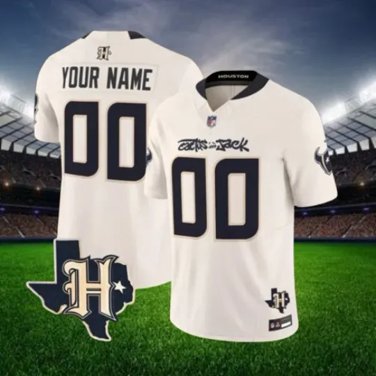 Discover Custom Texans Cream Cactus Jack Vapor Limited Jersey