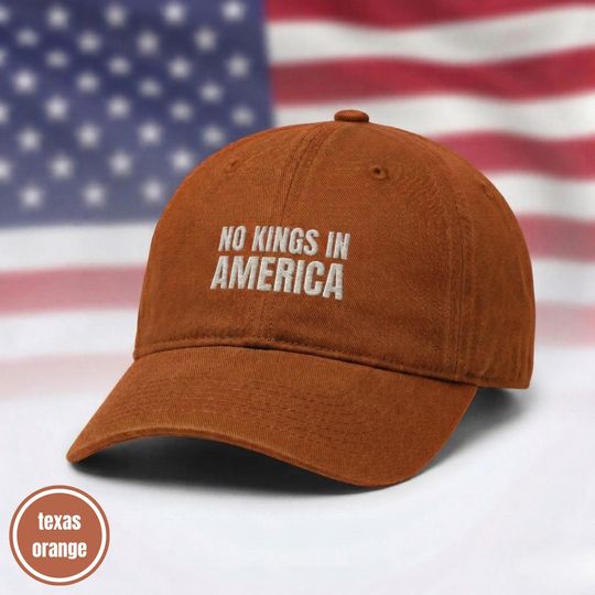 Discover Embroidered No Kings In America Dad Hat, Political Protest Cap, Anti Trump Dyed Caps, USA 250th Year Hat, 4th Of July Gift For Patriotic
