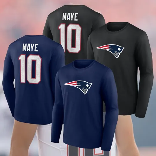 Drake #10 Maye New England Name & Number Player Long Sleeve Gift