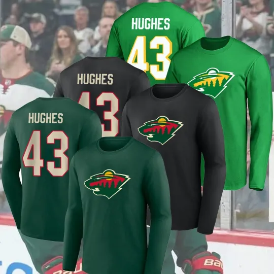 Quinn #43 Hughes Minnesota Players Name & Number Long Sleeve Gift Fan Made