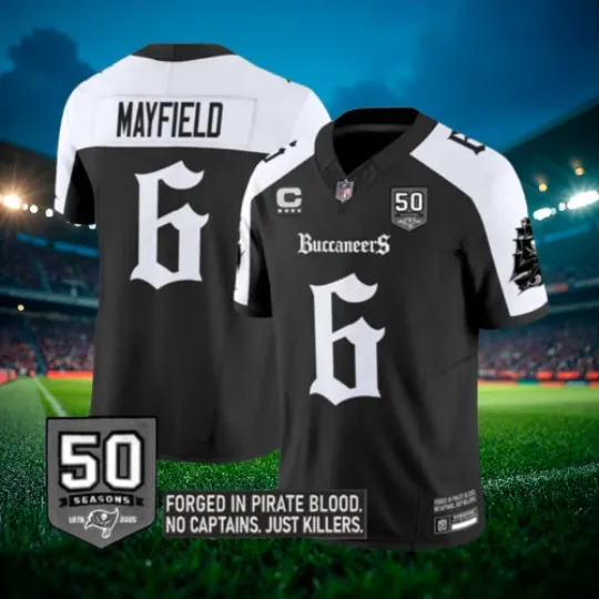 Discover Baker Mayfield #6 Buccaneers Black Gothic Jersey